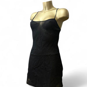 Black see trough cotton babydoll cami dress (XS)
