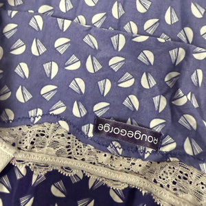 Navy graphic babydoll mini dress (S)