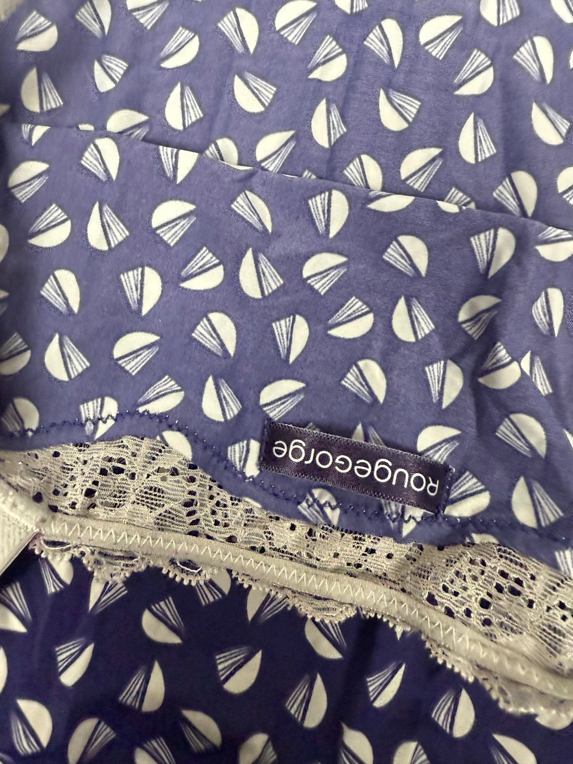 Navy graphic babydoll mini dress (S)