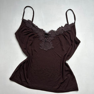 Brown lace cami top (L)