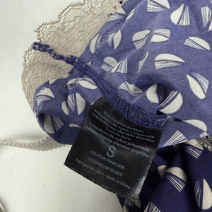 Navy graphic babydoll mini dress (S)