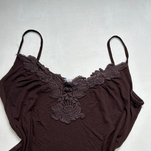 Brown lace cami top (L)