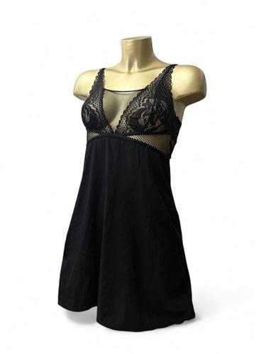 Black lace babydoll mini dress (S/M)