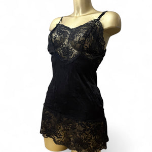 Black lace babydoll mini dress (M/L)