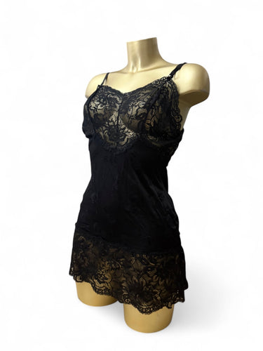 Black lace babydoll mini dress (M/L)