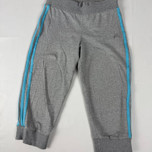 Grey striped low rise capri joggers pants (S)