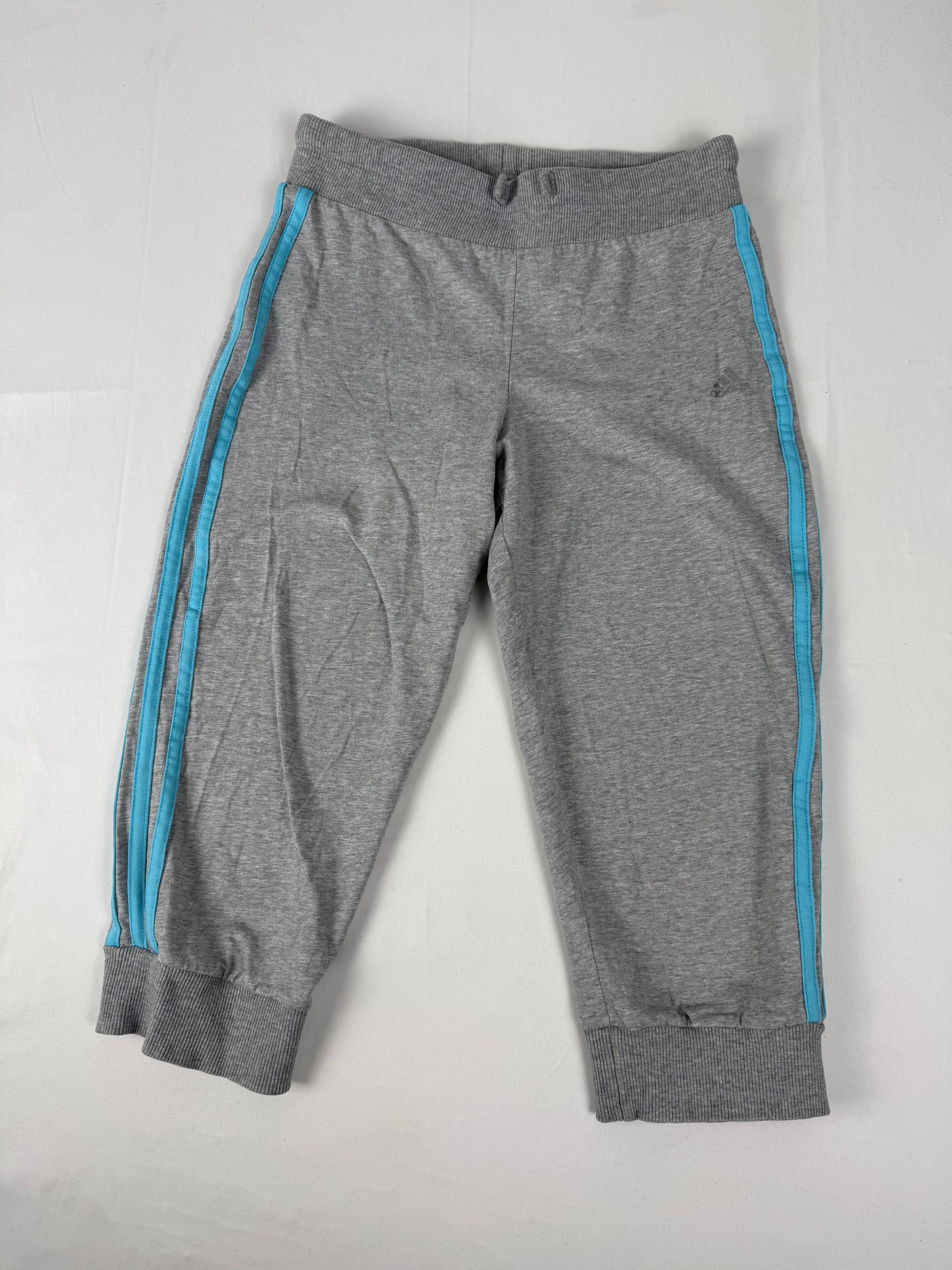 Grey striped low rise capri joggers pants (S)