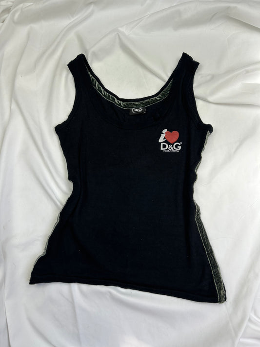 Black logo cami top (S/M)