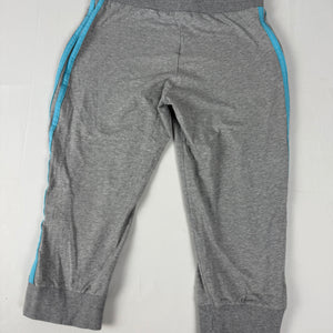Grey striped low rise capri joggers pants (S)