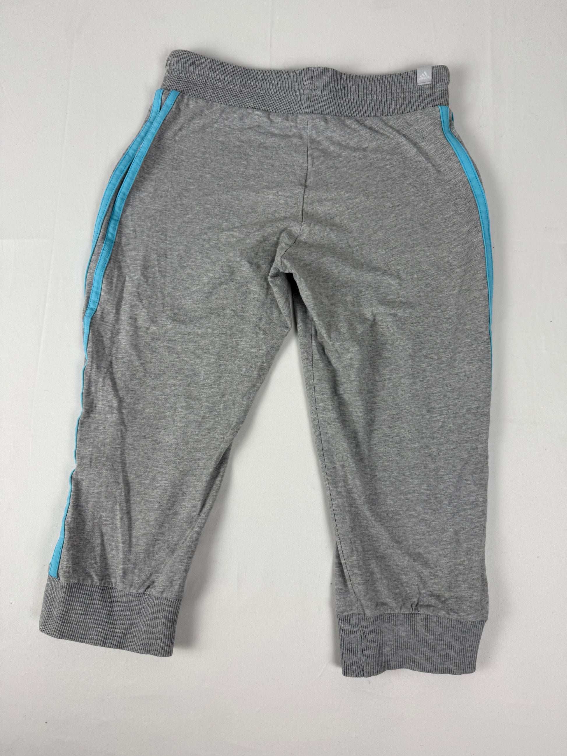 Grey striped low rise capri joggers pants (S)