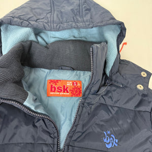 Blue hooded puffer jacket (M)