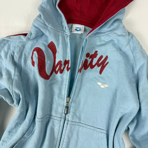 Blue 100% cotton zip up hoodie jacket (S/M)