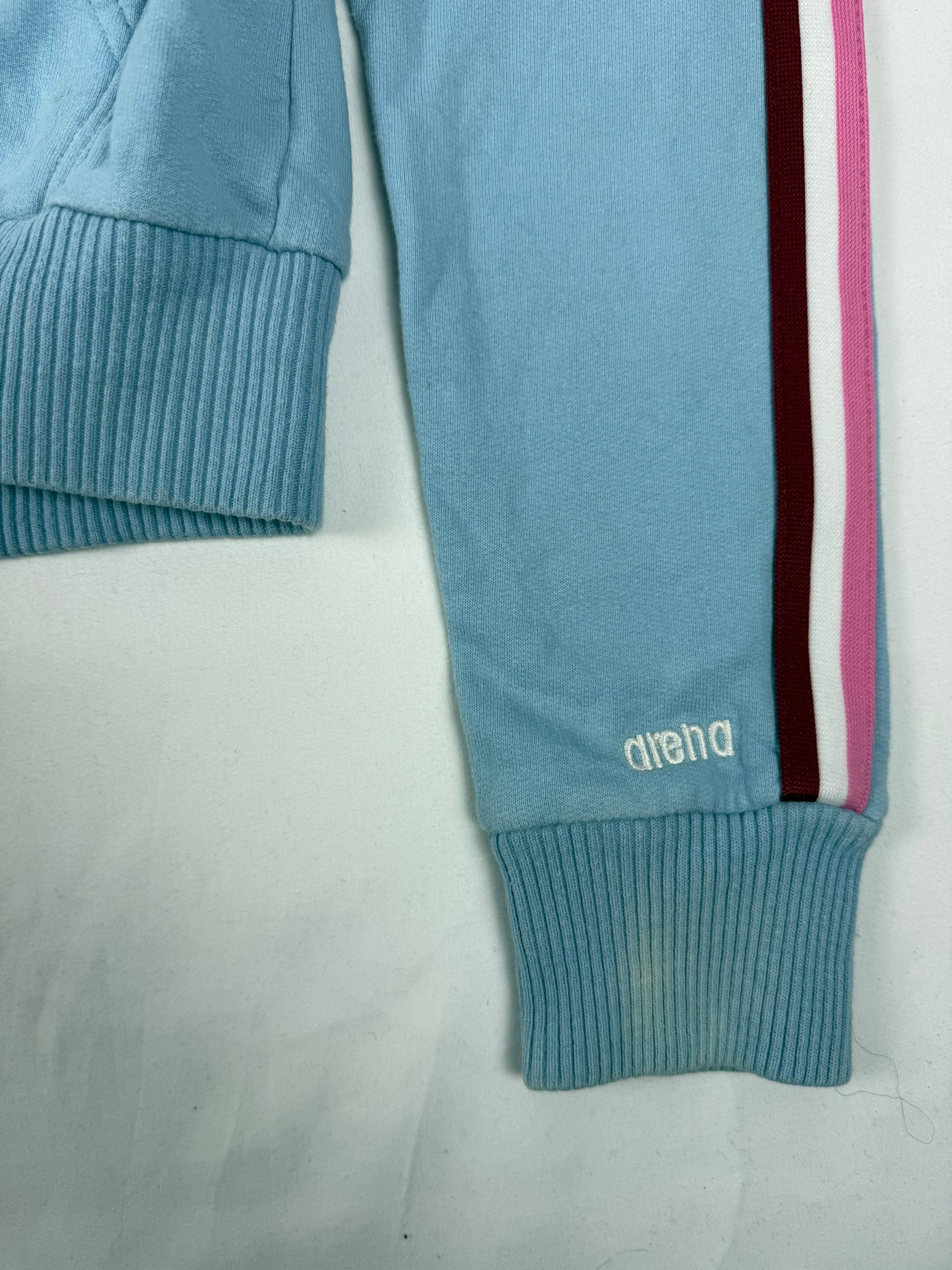 Blue 100% cotton zip up hoodie jacket (S/M)