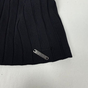 Black ribbed backless halter top (M)