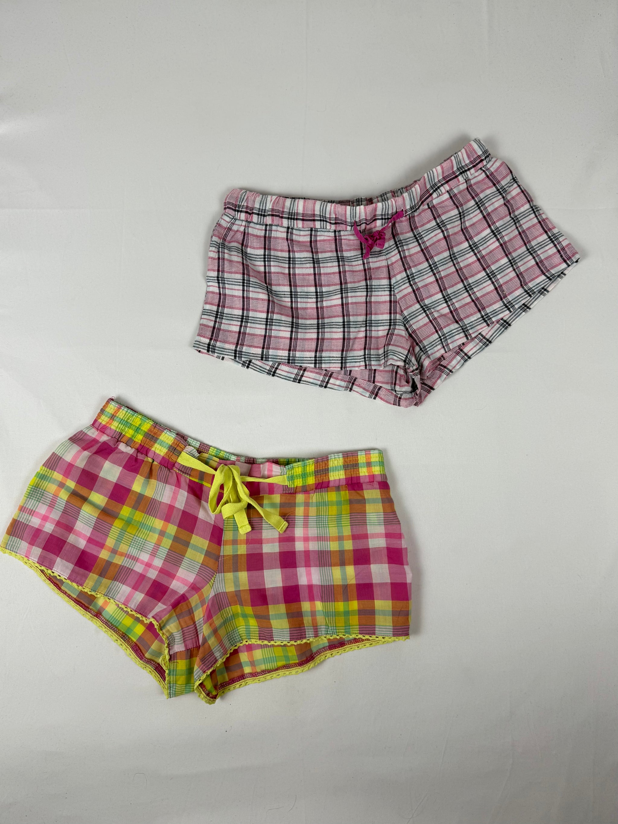 Check print cotton low rise mini short (S/M)