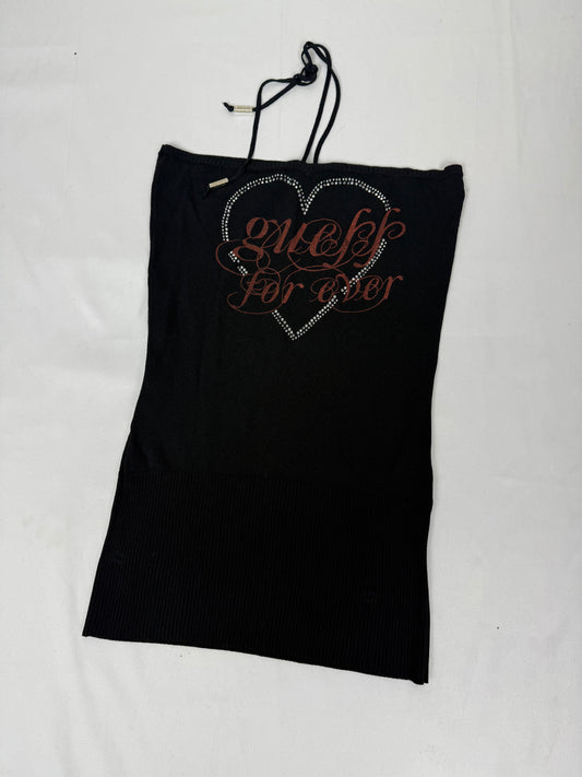 Black tight fit tube top (S)