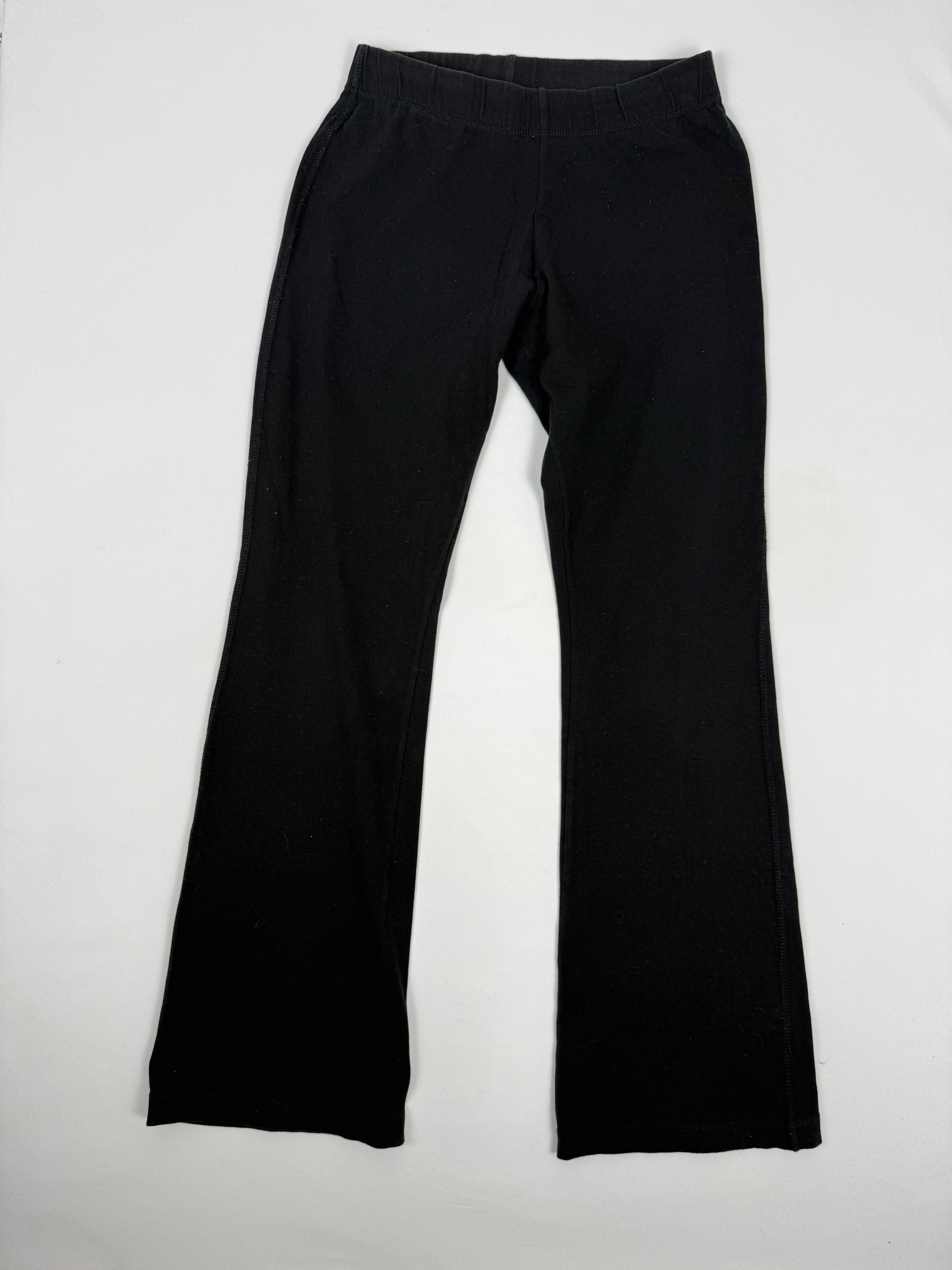 Pantalon droit taille basse en jean noir (XS)
