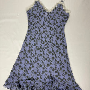 Lilac graphic babydoll mini dress (L)