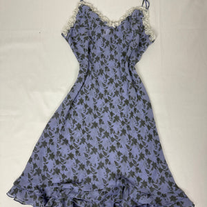 Lilac graphic babydoll mini dress (L)