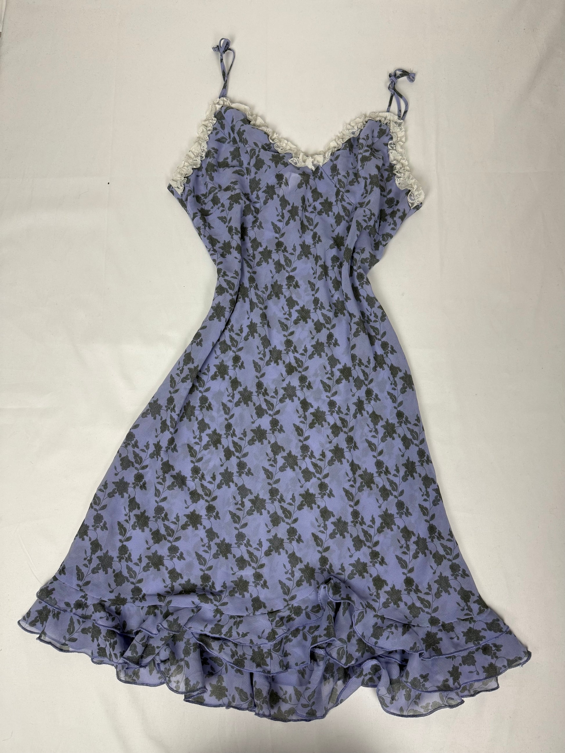 Lilac graphic babydoll mini dress (L)