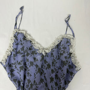 Lilac graphic babydoll mini dress (L)