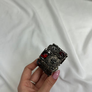 Silver inox gems bangle bracelet