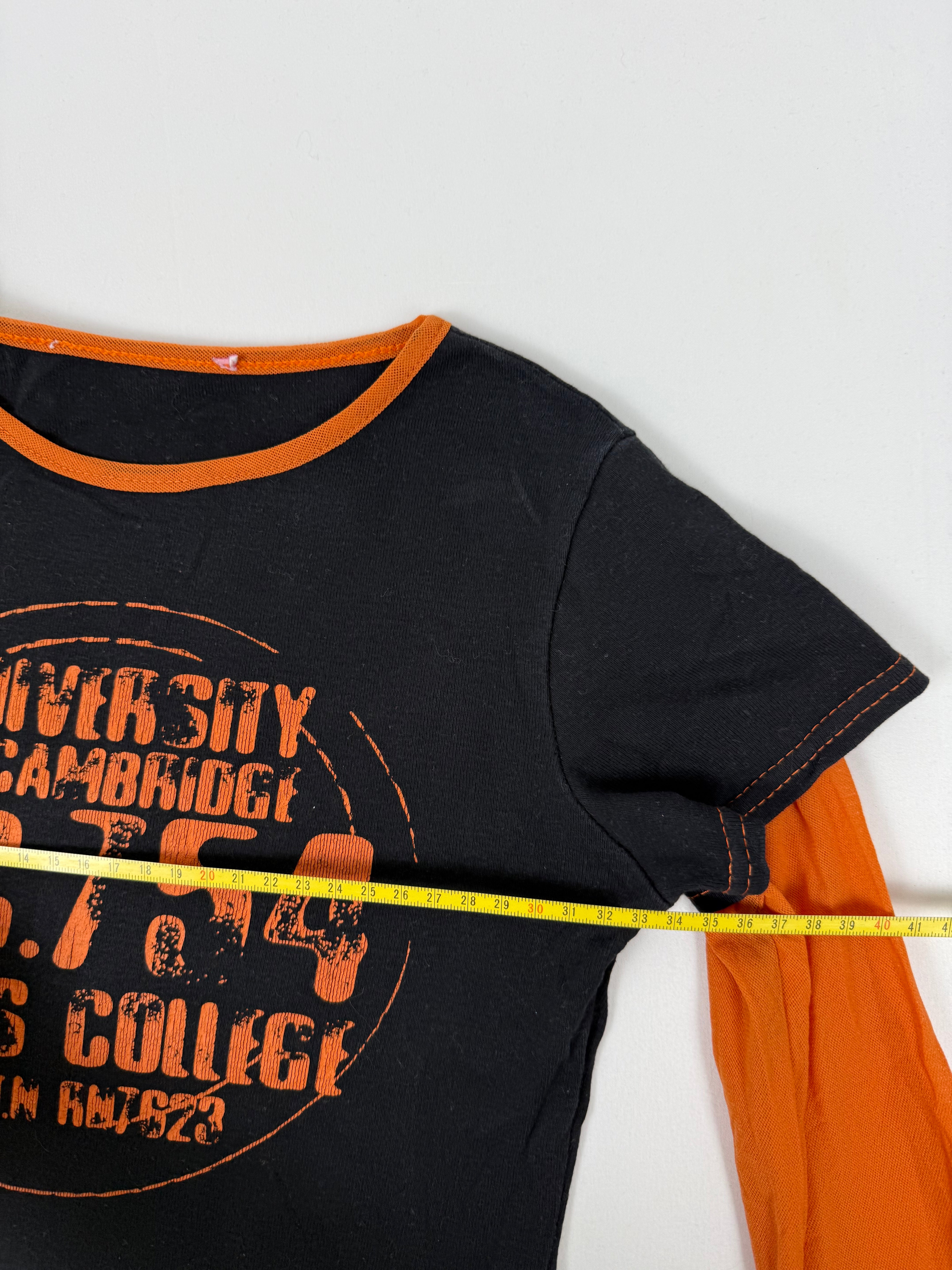 Black & orange 2 in 1 long sleeves top (XS)