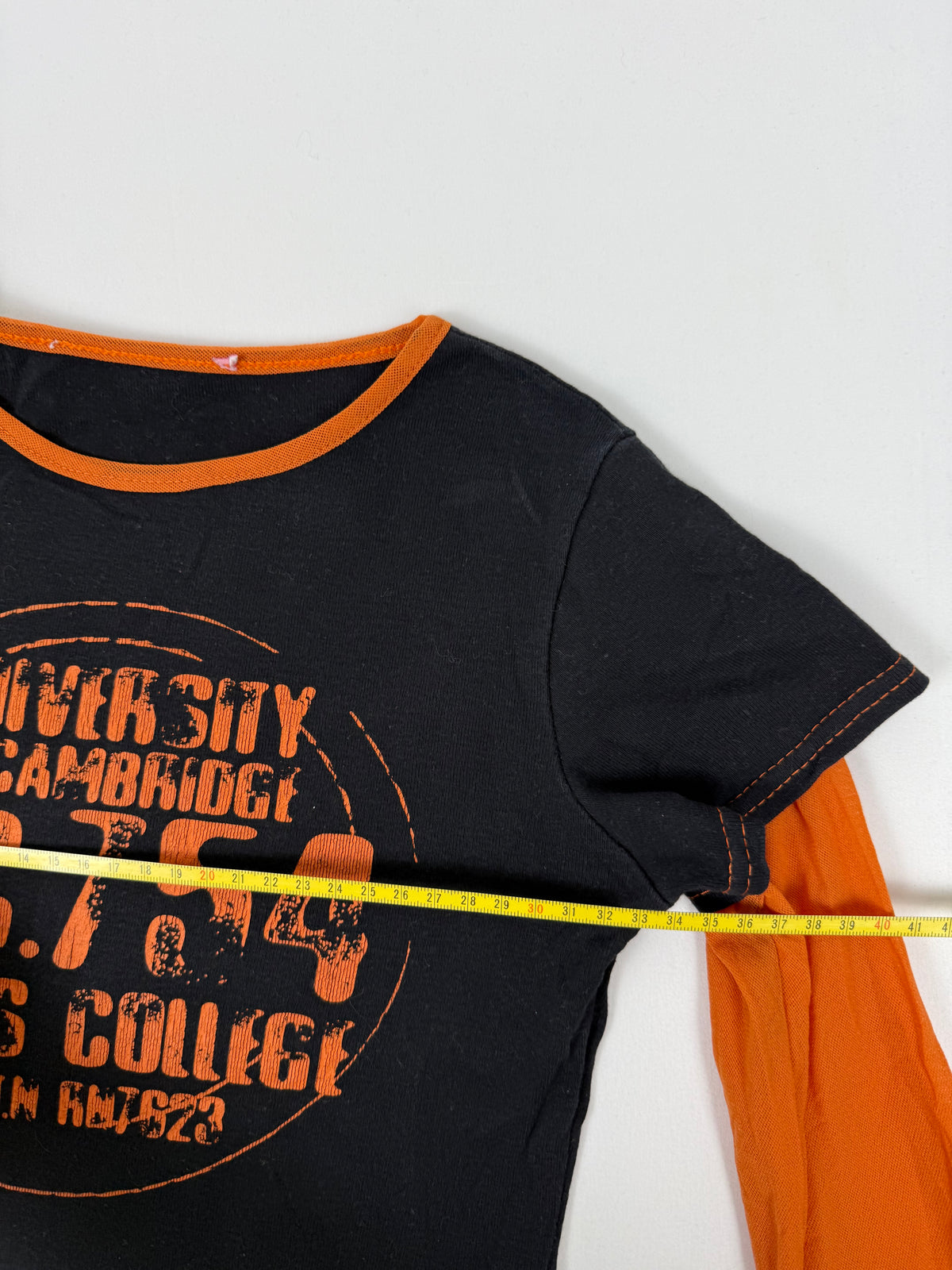 Black & orange 2 in 1 long sleeves top (XS)