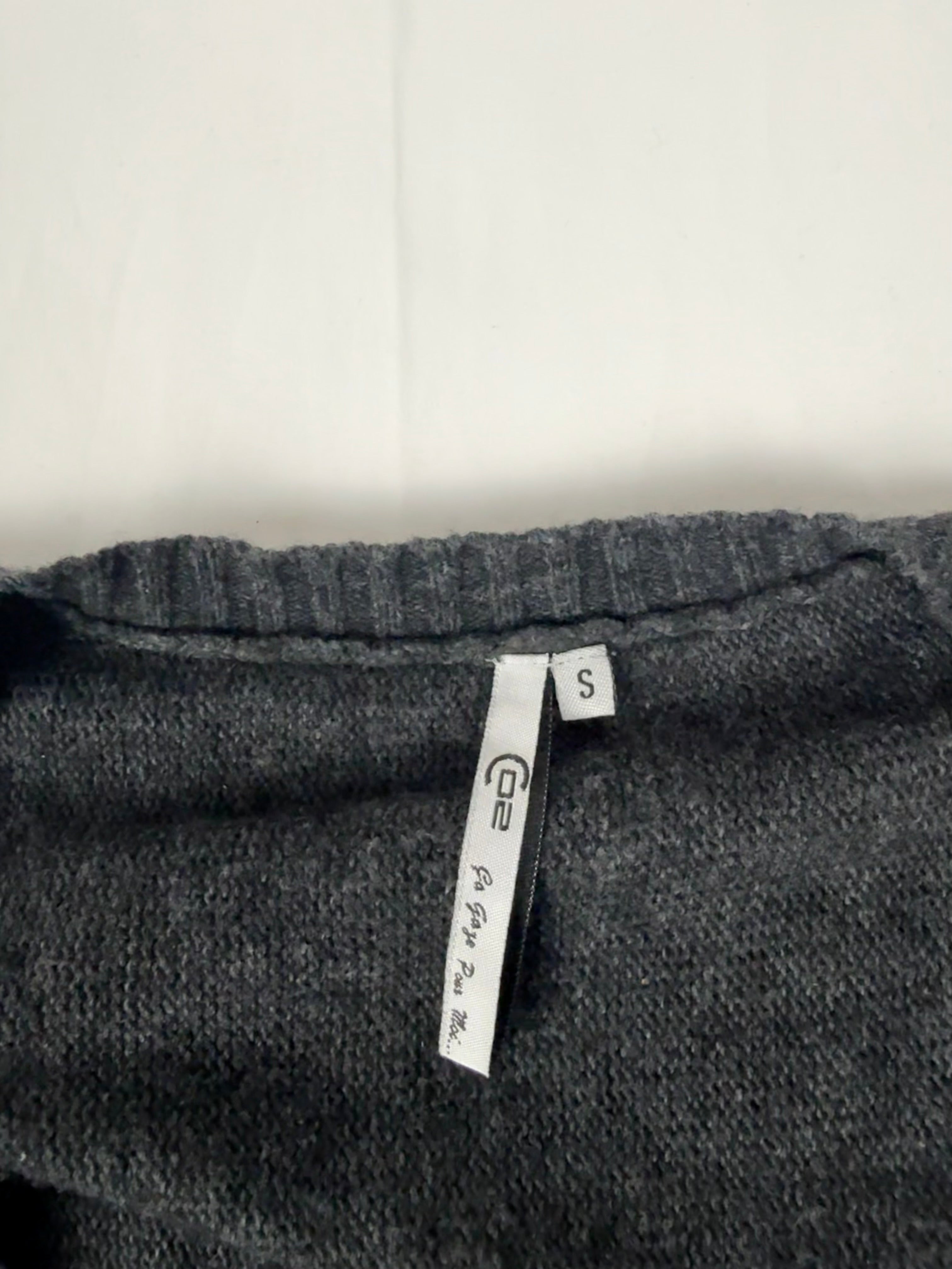 Grey short sleeves tie up knitted mini dress (S/M)