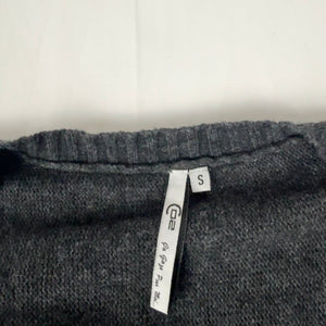 Grey short sleeves tie up knitted mini dress (S/M)