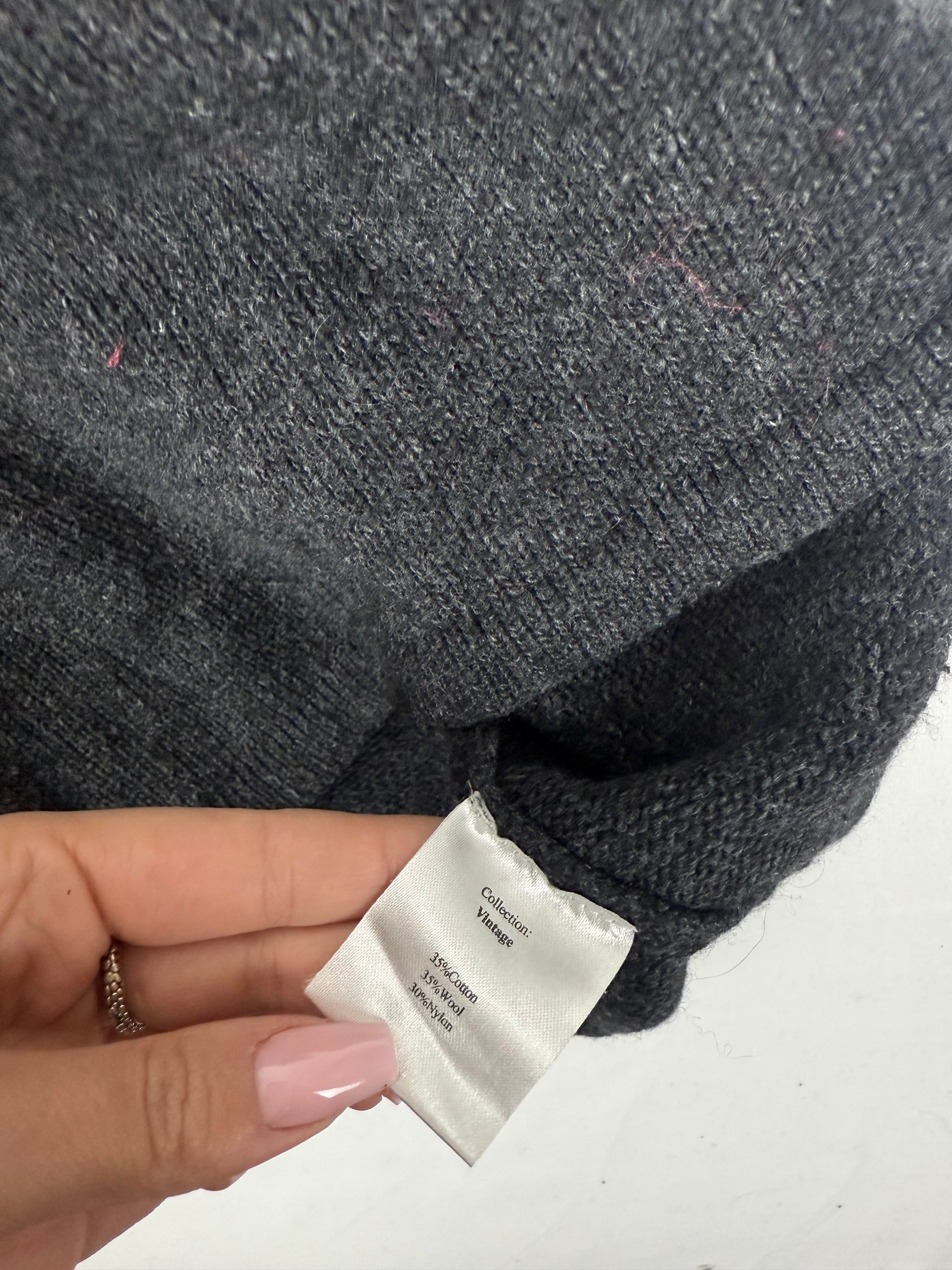 Grey short sleeves tie up knitted mini dress (S/M)