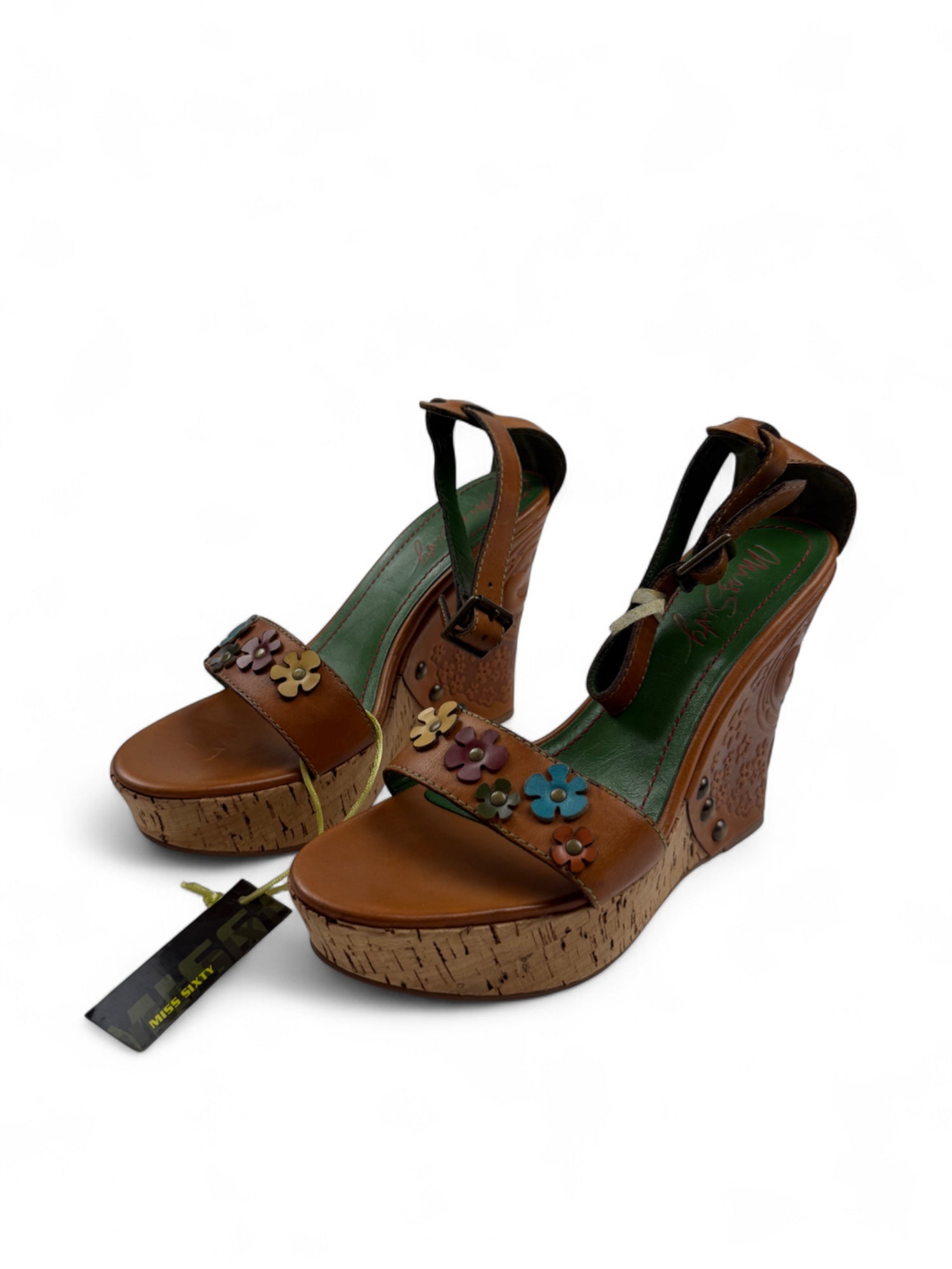 Brown logo wedge brand new heels (39)