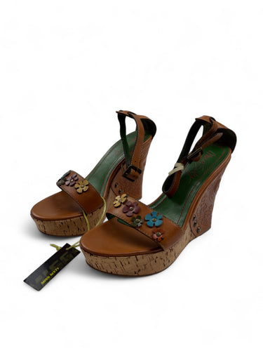 Brown logo wedge brand new heels (39)