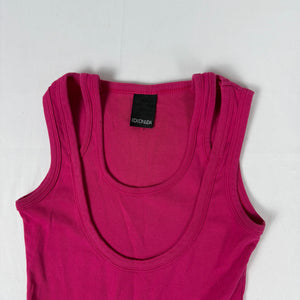 Pink double straps cotton tank top (S)