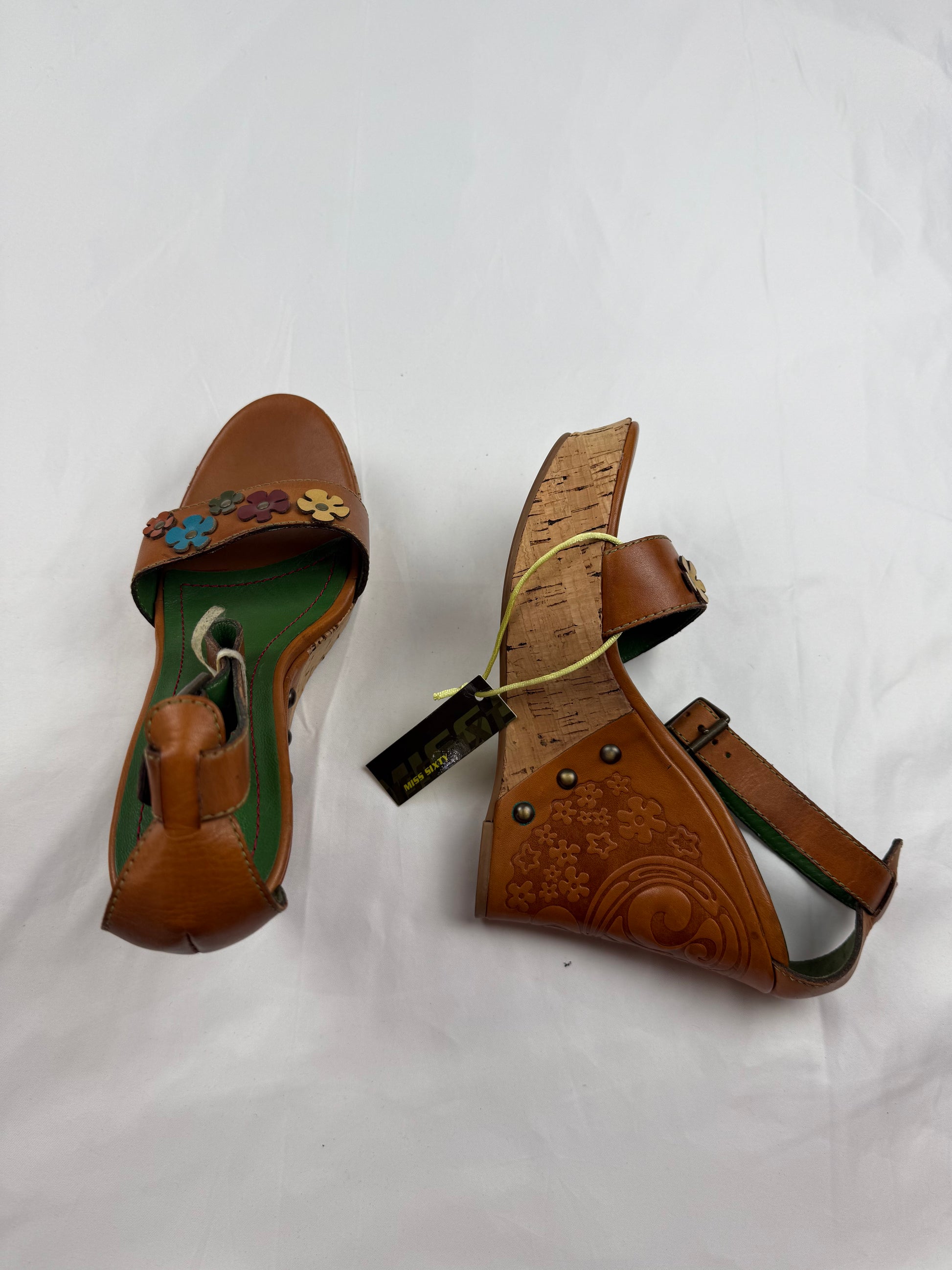 Brown logo wedge brand new heels (39)
