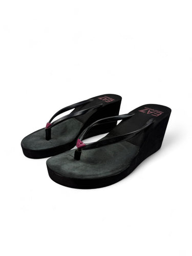 Black platform thongs flip flop (37)