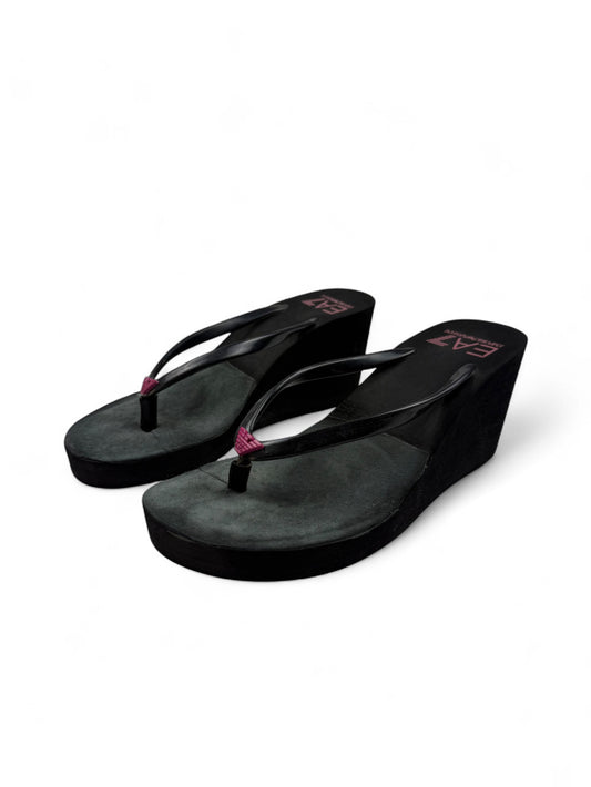 Black platform thongs flip flop (37)