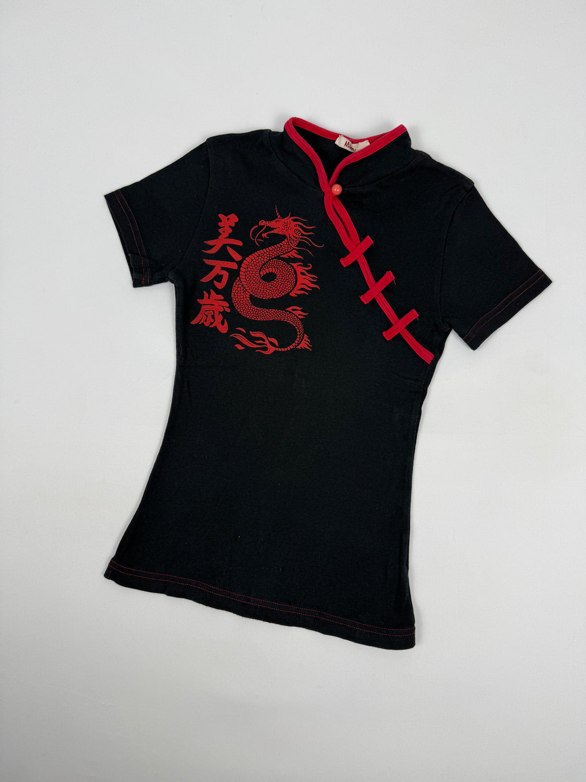 Black tight fit cotton tee (XS)