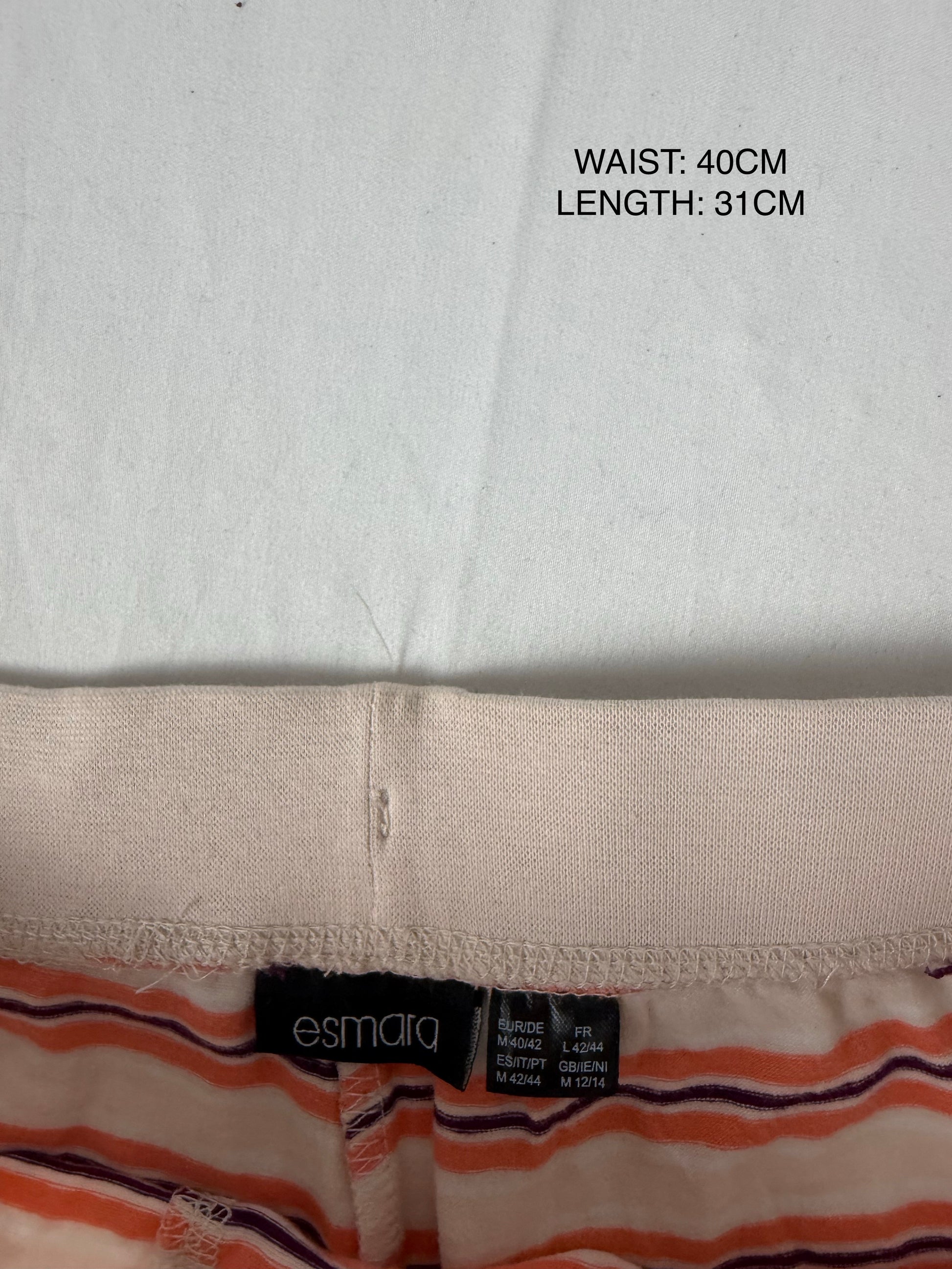 Orange striped low rise cotton mini short (L/XL)