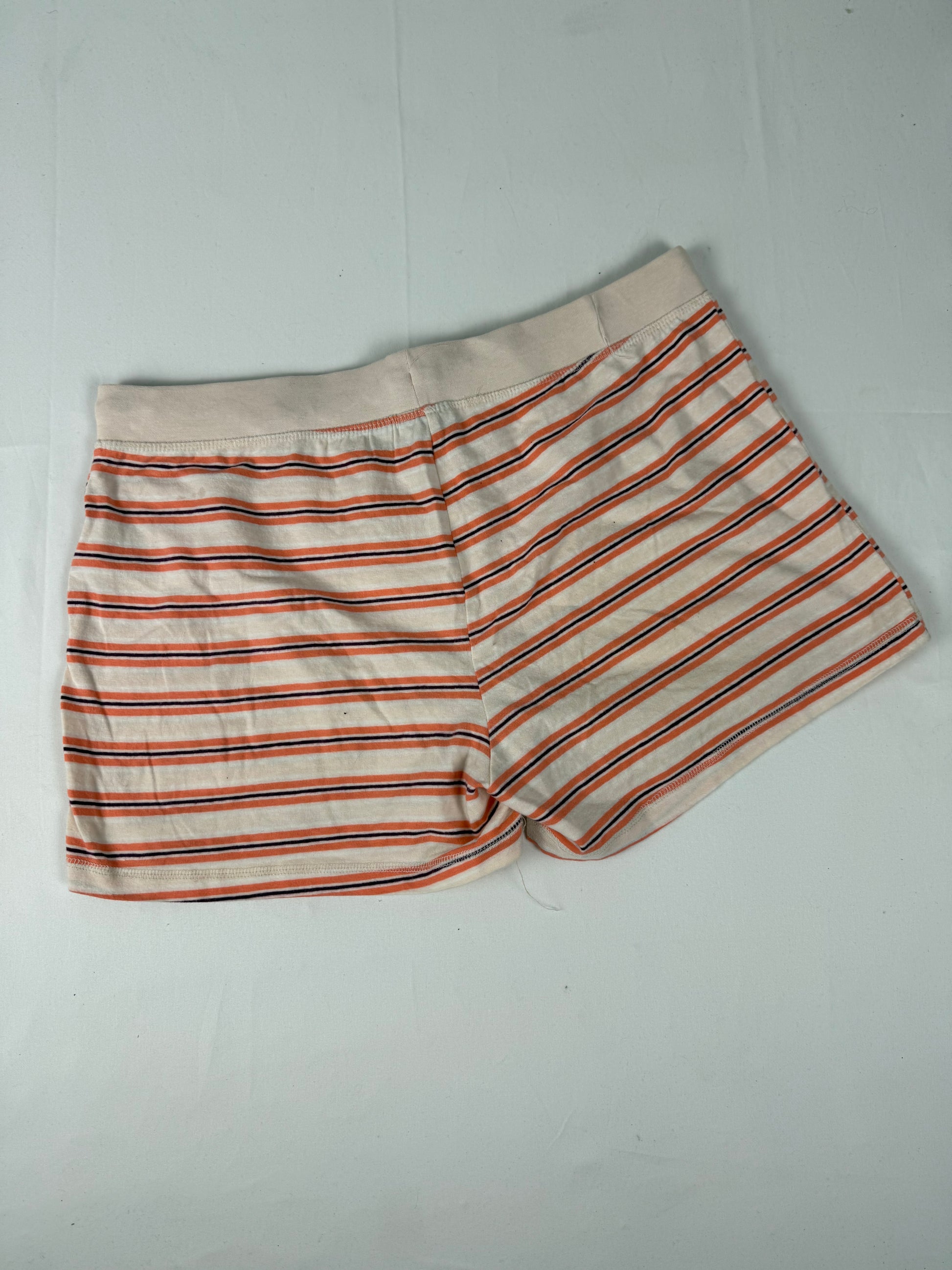 Orange striped low rise cotton mini short (L/XL)
