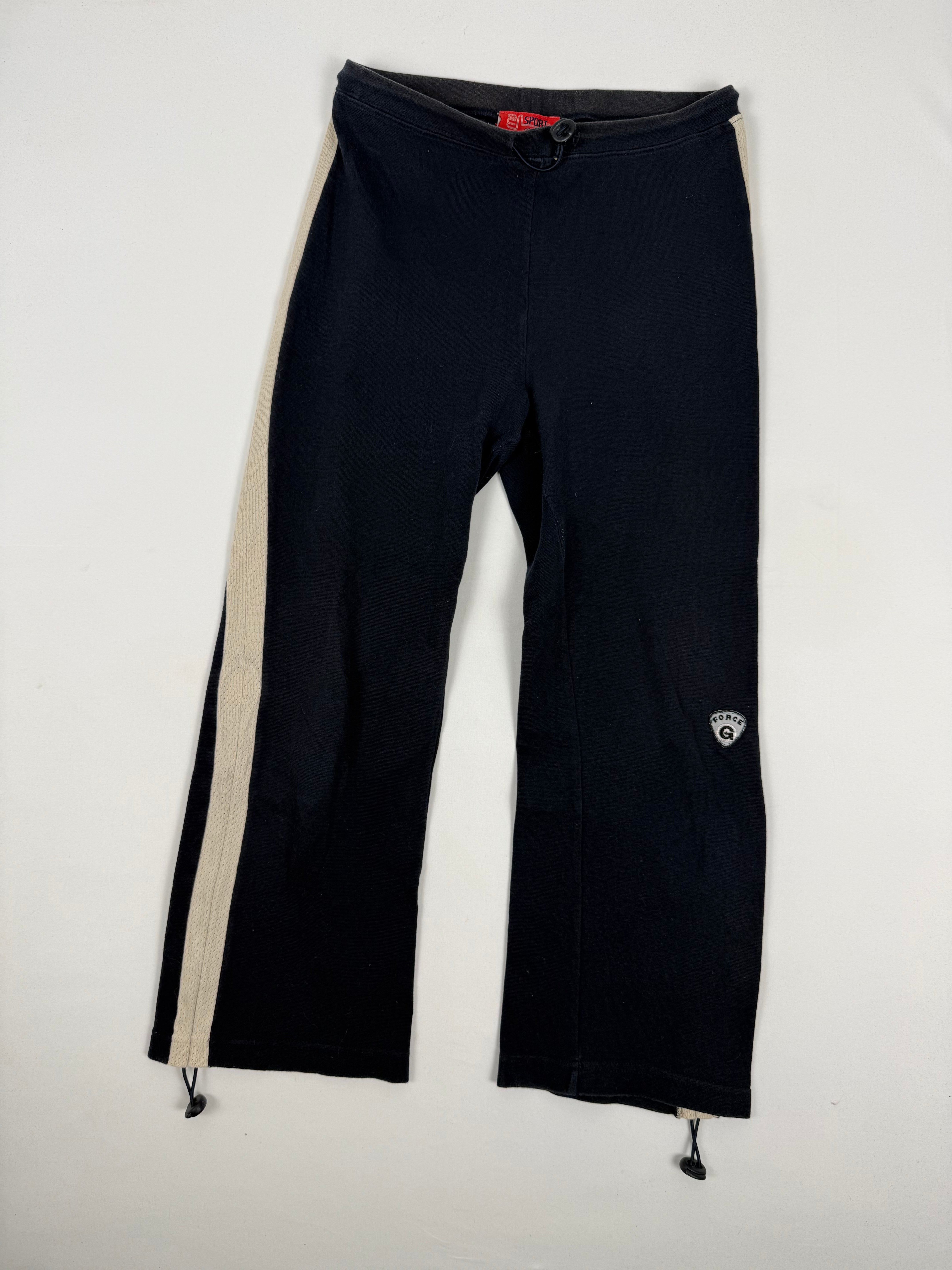 Pantalon droit taille basse en jean noir (XS)