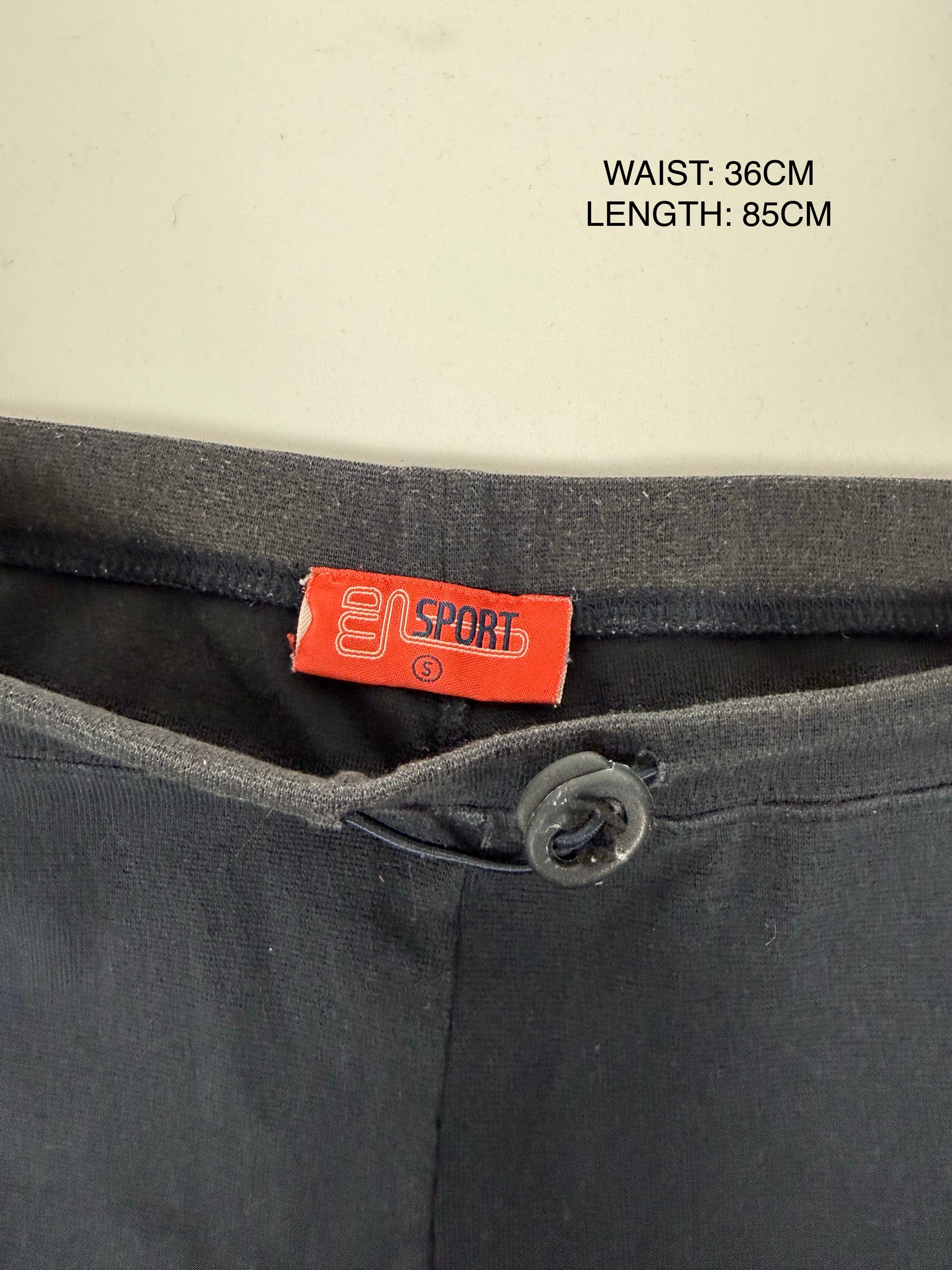 Pantalon droit taille basse en jean noir (XS)
