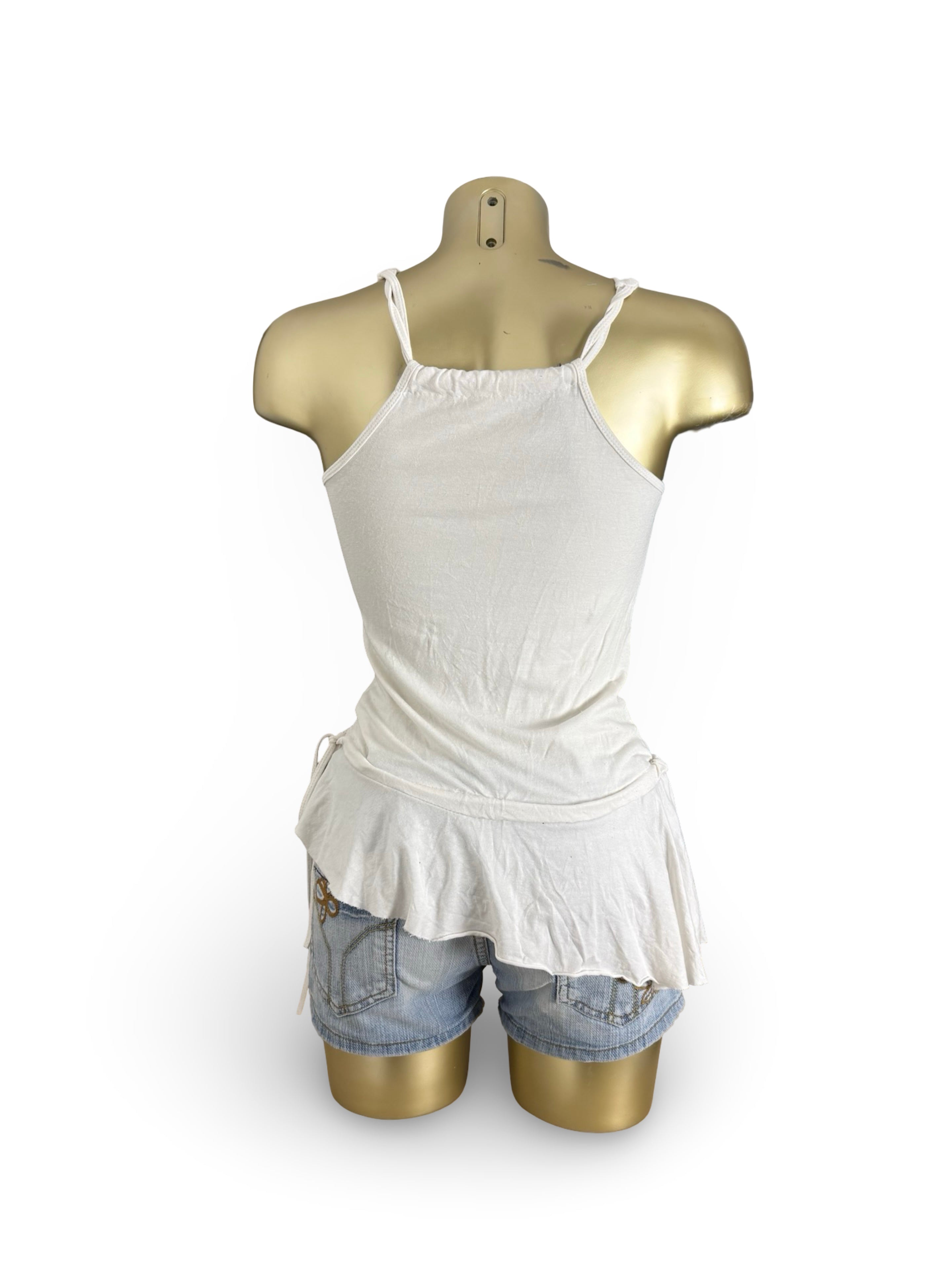 White tie up backless top (M)