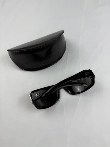 Black 2000s rhinestone logo sunglasses