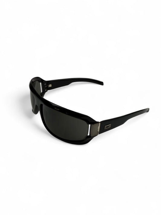 Black 2000s rhinestone logo sunglasses