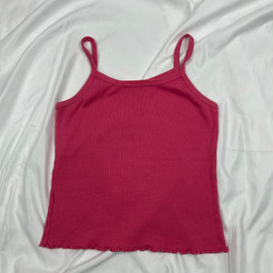 Pink lettuce hem baby top (XS)