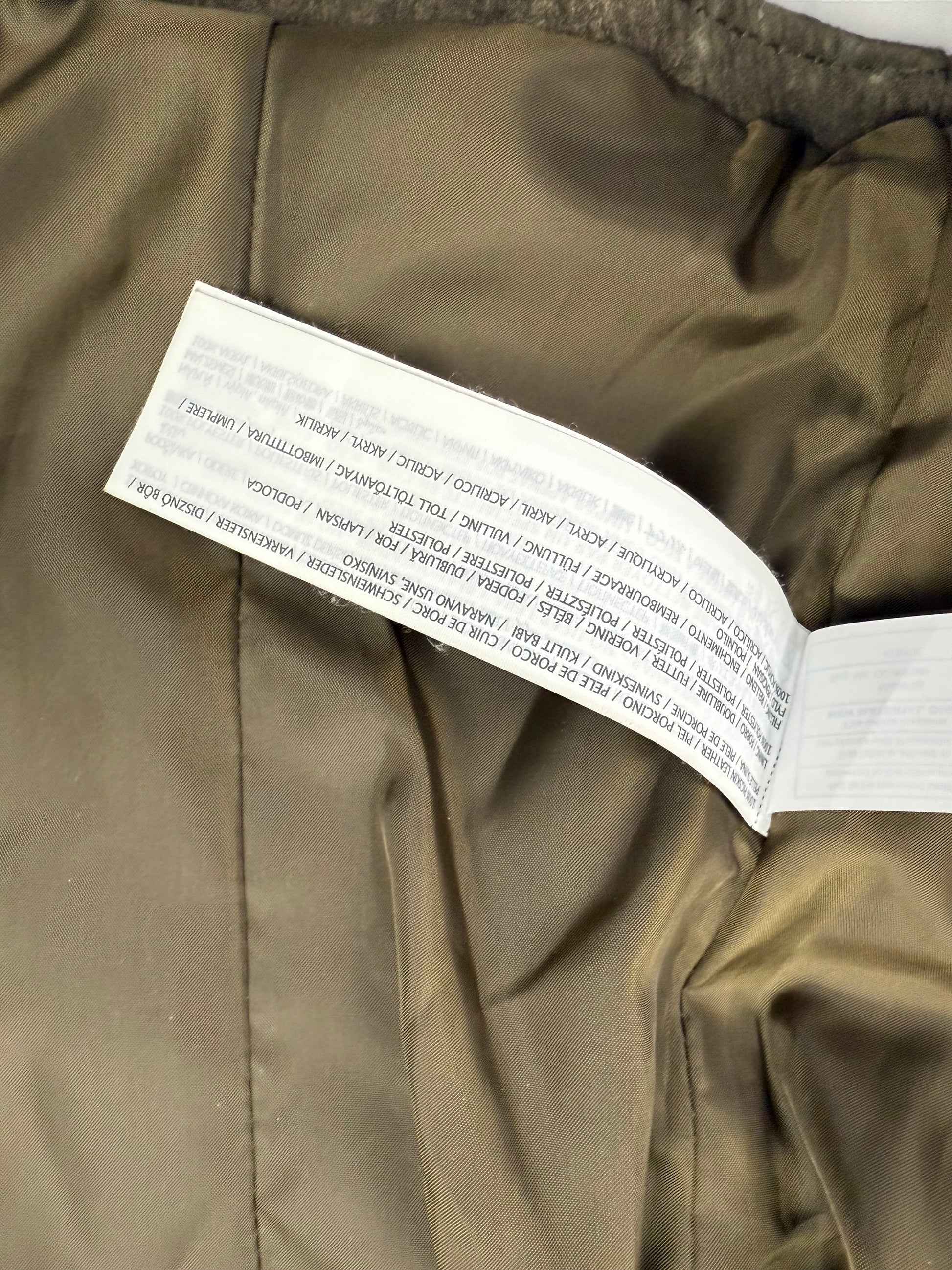 Khaki suede zip up biker jacket (S)