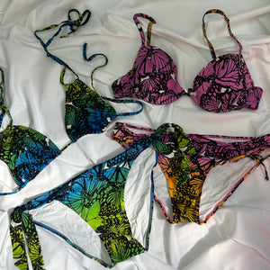 Butterflies graphic low rise bikini set