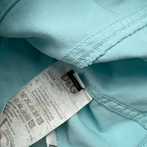 Blue denim zip up tight fit biker jacket (XS)