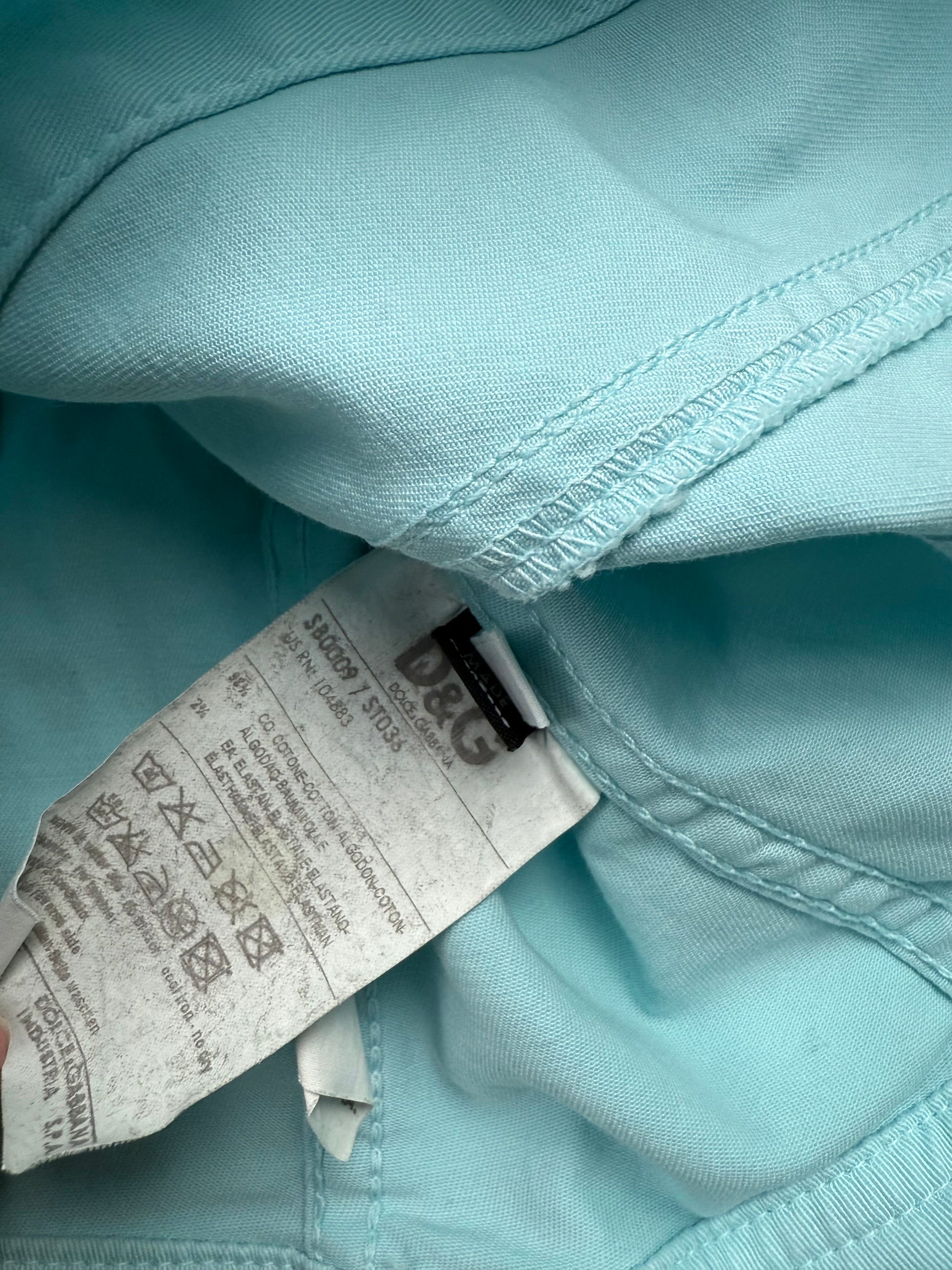 Blue denim zip up tight fit biker jacket (XS)